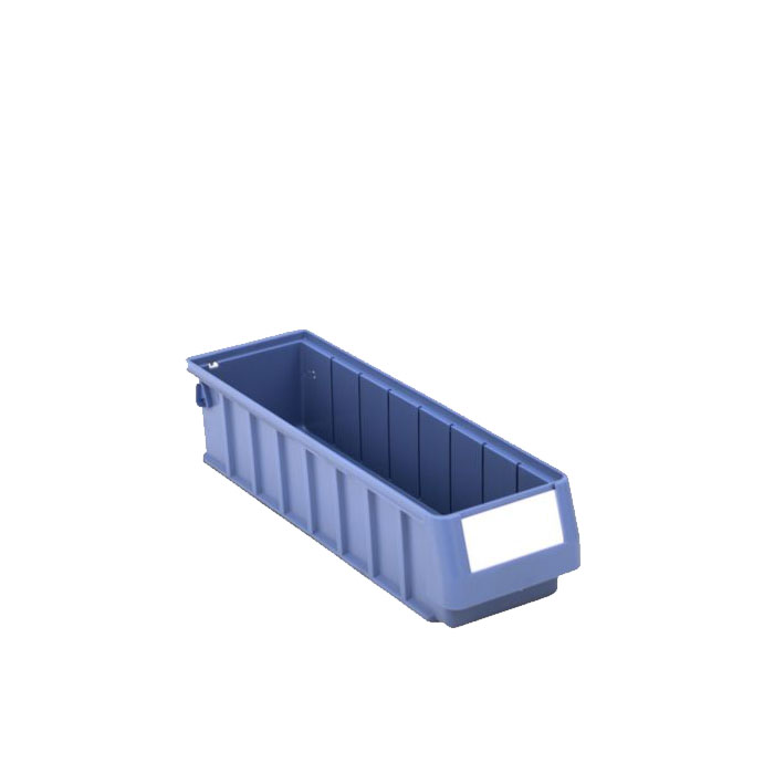 [043655] Caja plástica para el almacenamiento en estantería serie Regalbox RK - Dim.: 400x117x90h mm - azul