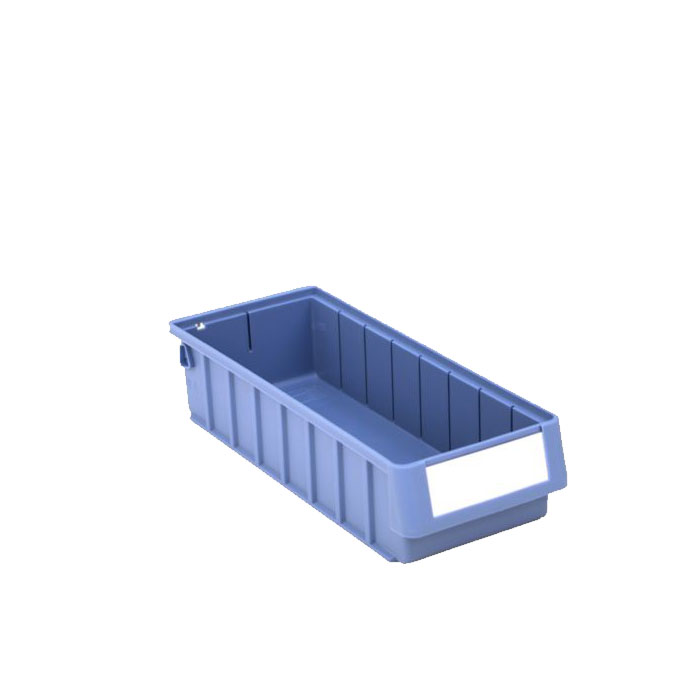[043656] Caja plástica para el almacenamiento en estantería serie Regalbox RK - Dim.: 400x156x90h mm - azul