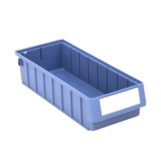 [043656] Caja plástica para el almacenamiento en estantería serie Regalbox RK - Dim.: 400x156x90h mm - azul