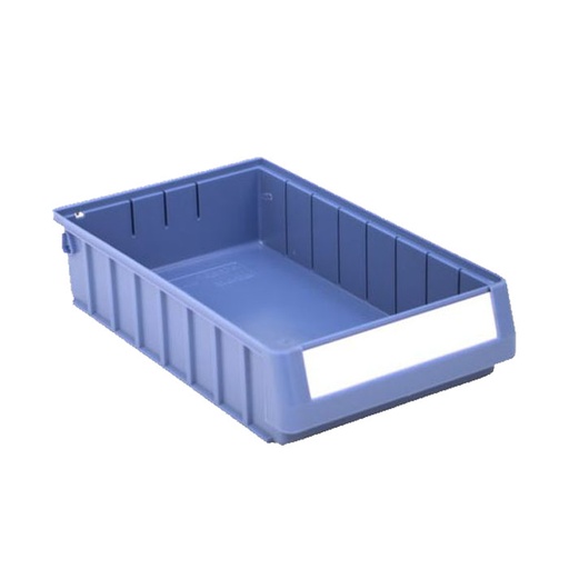 [043657] Caja plástica para el almacenamiento en estantería serie Regalbox RK - Dim.: 400x234x90h mm - azul