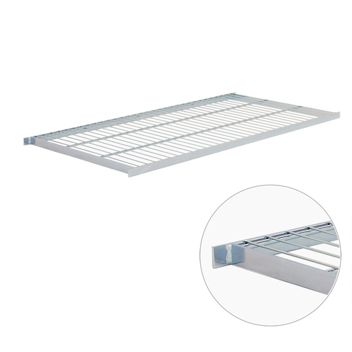 [043741] Estante metálico de rejilla para estantería industrial - Dim.: 1000x500x25h mm - Galvanizado