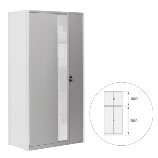 [043824] Par de puertas batientes para estantería industrial - Dim.: 1300x22x3000h mm - Gris ral 7035