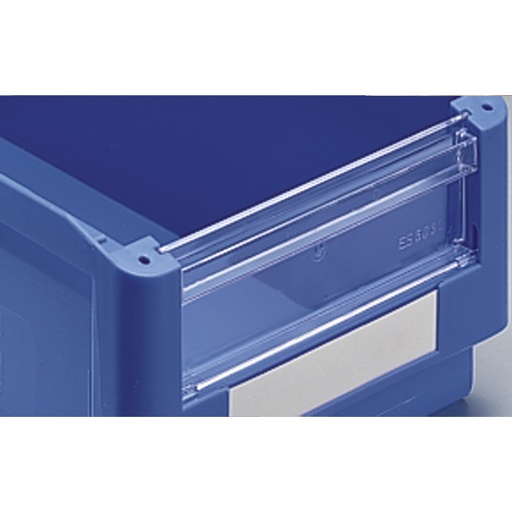 [044016] Pack de 10 tapas frontales para cajas con abertura frontal Openbox SK - Dim.: 84x29h mm - Plástico transparente