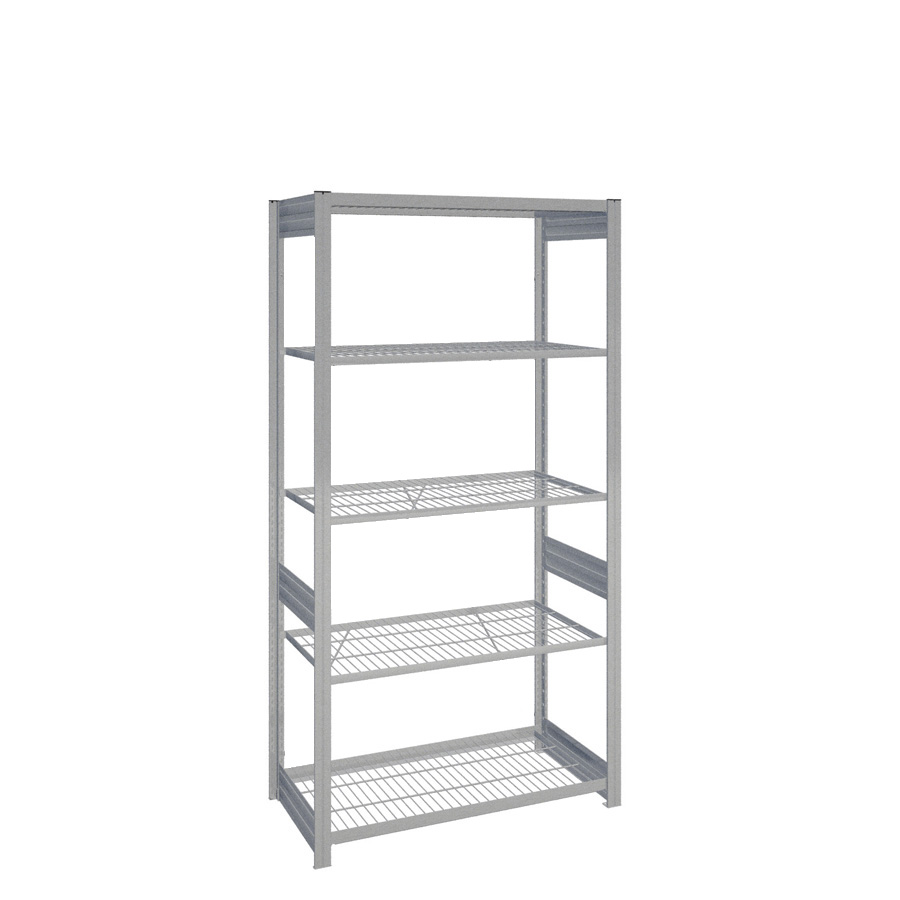 [044228] Estantería industrial con 5 estantes de rejilla - Dim.: 1058x524x2000h mm - Galvanizado