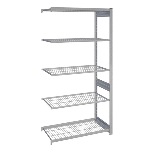 [044229] Módulo adicional de estantería industrial con 5 estantes de rejilla - Dim.: 1058x524x2000h mm - Galvanizado