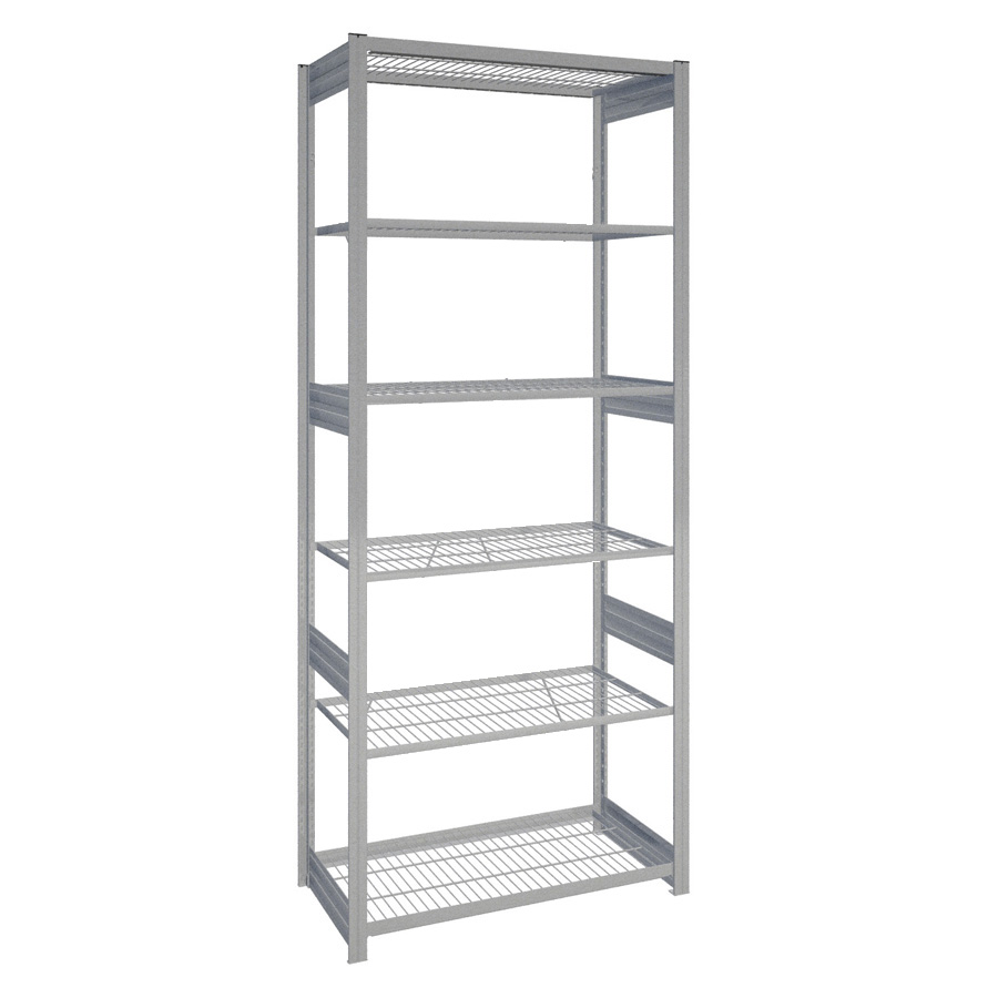 [044230] Estantería industrial con 6 estantes de rejilla - Dim.: 1058x524x2500h mm - Galvanizado