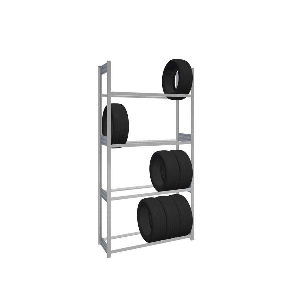 [044234] Estantería para neumáticos con 4 estantes - Dim.: 1358x524x2500h mm - Galvanizado
