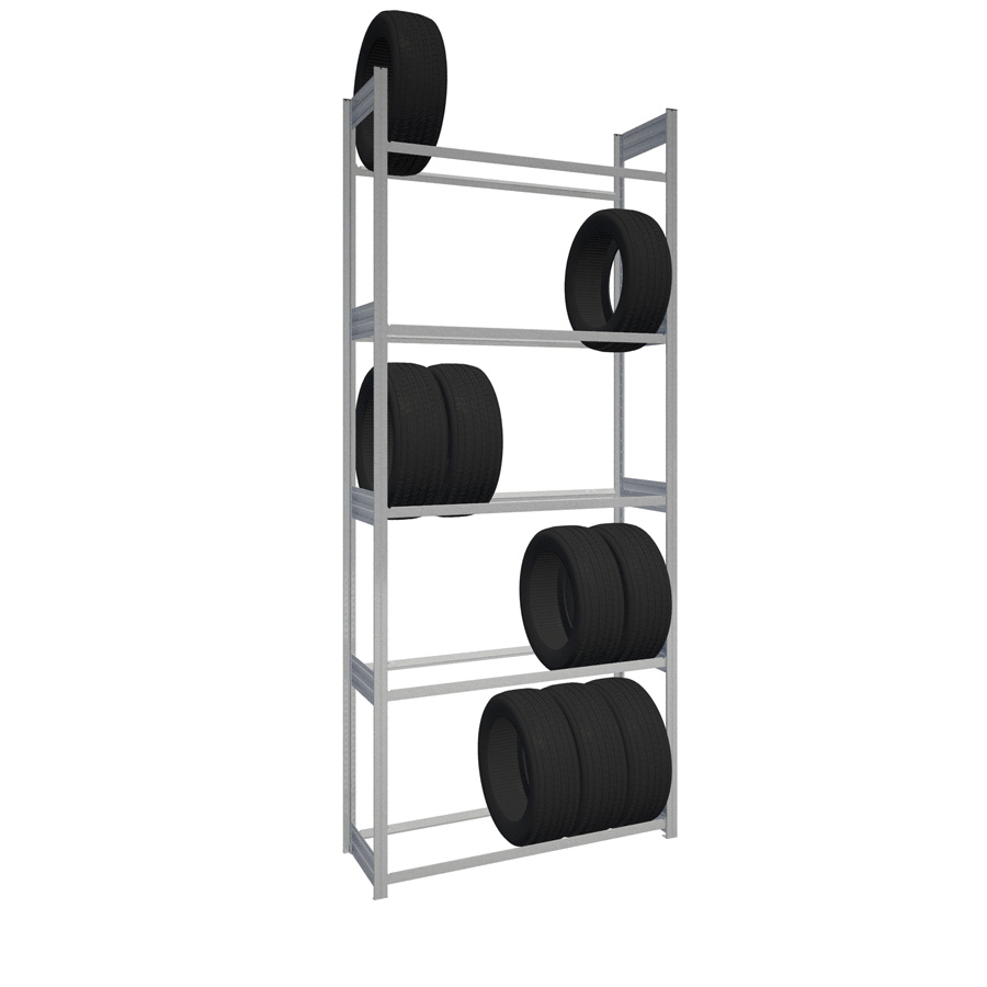 [044236] Estantería para neumáticos con 5 estantes - Dim.: 1358x524x3000h mm - Galvanizado