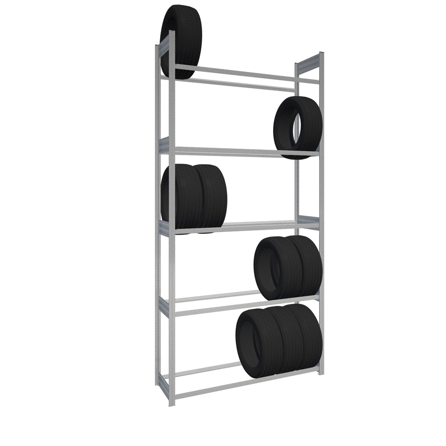 [044242] Estantería para neumáticos con 5 estantes - Dim.: 1558x524x3000h mm - Galvanizado