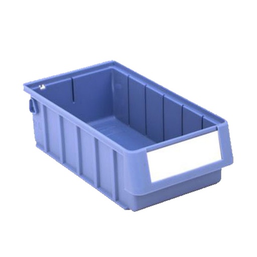 [044285] Caja plástica para el almacenamiento en estantería serie Regalbox RK - Dim.: 300x156x90h mm - azul