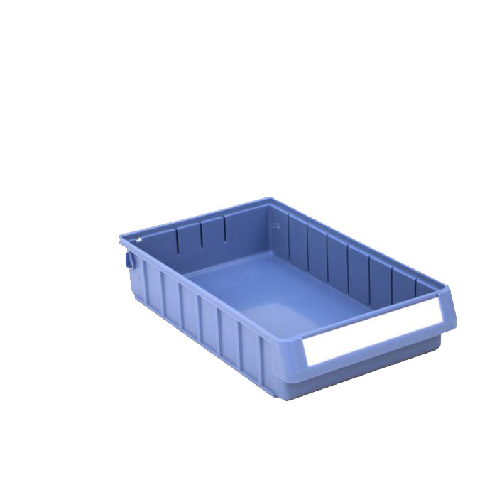 [044293] Caja plástica para el almacenamiento en estantería serie Regalbox RK - Dim.: 400x234x80h mm - azul