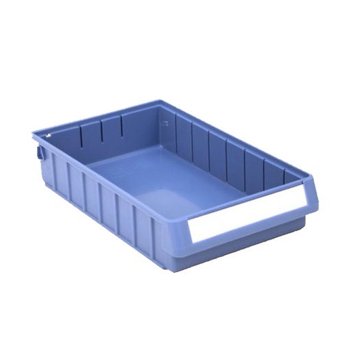 [044293] Caja plástica para el almacenamiento en estantería serie Regalbox RK - Dim.: 400x234x80h mm - azul