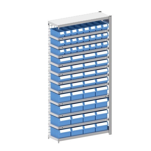 [044326] Módulo adicional de estantería metálica con 56 cajas Regalbox RK - Dim.: 1008x324x2000h mm - Galvanizado