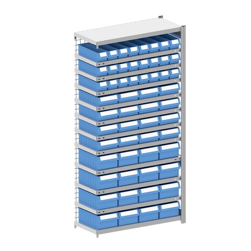 [044328] Módulo adicional de estantería metálica con 56 cajas Regalbox RK - Dim.: 1008x424x2000h mm - Galvanizado 