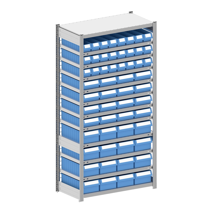 [044329] Estantería metálica con 56 cajas Regalbox RK - Dim.: 1058x524x2000h mm - Galvanizado 