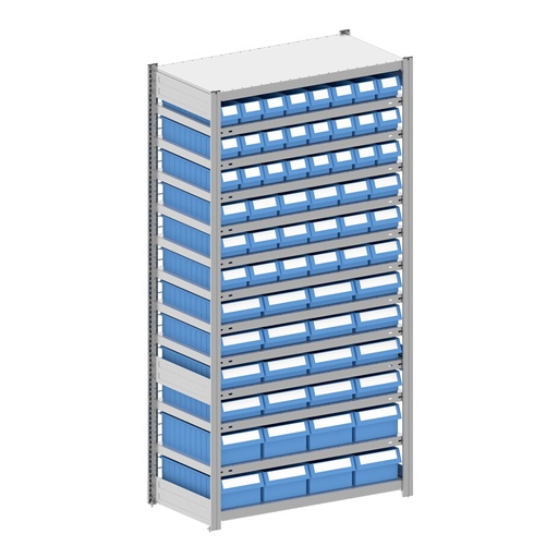 [044335] Estantería metálica con 66 cajas Regalbox RK - Dim.: 1058x524x2000h mm - Galvanizado 