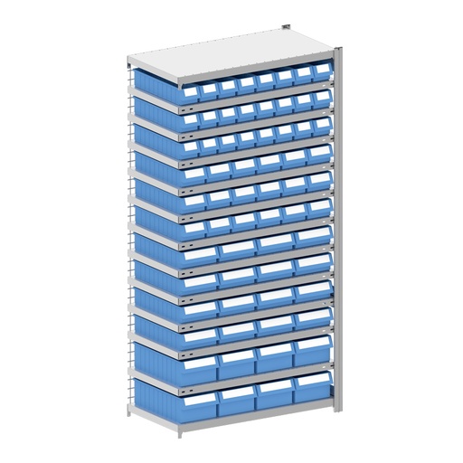 [044336] Módulo adicional de estantería metálica con 66 cajas Regalbox RK - Dim.: 1008x524x2000h mm - Galvanizado 