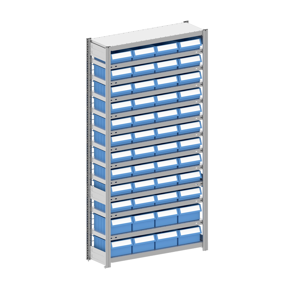 [044345] Estantería metálica con 48 cajas Regalbox RK - Dim.: 1058x324x2000h mm - Galvanizado 