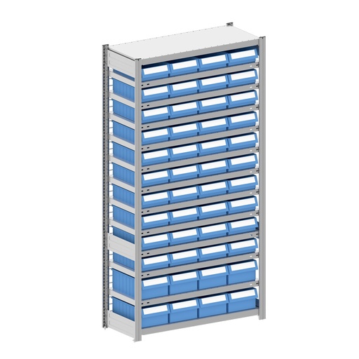 [044347] Estantería metálica con 48 cajas Regalbox RK - Dim.: 1058x424x2000h mm - Galvanizado 