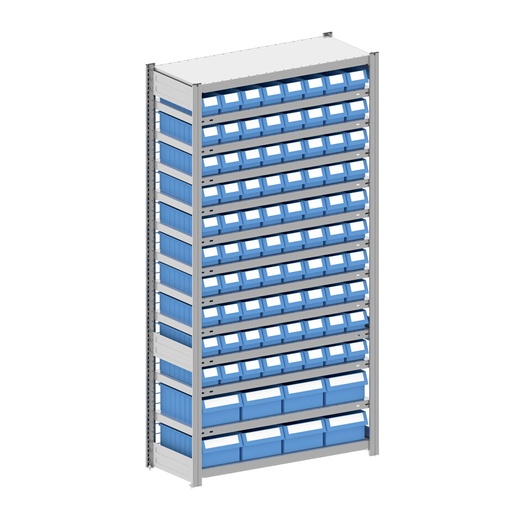 [044355] Estantería metálica con 88 cajas Regalbox RK - Dim.: 1058x424x2000h mm - Galvanizado 