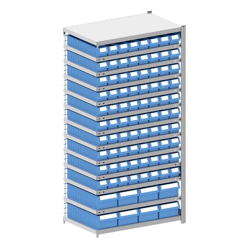 [044360] Módulo adicional de estantería metálica con 88 cajas Regalbox RK - Dim.: 1008x624x2000h mm - Galvanizado 