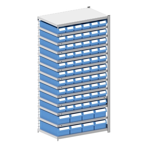 [044368] Módulo adicional de estantería metálica con 68 cajas Regalbox RK - Dim.: 1008x624x2000h mm - Galvanizado 