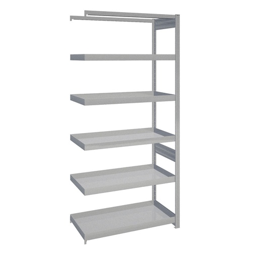 [044378] Módulo adicional de estantería industrial con 5 estantes de cubeto - Dim.: 1058x524x2200h mm - Galvanizado