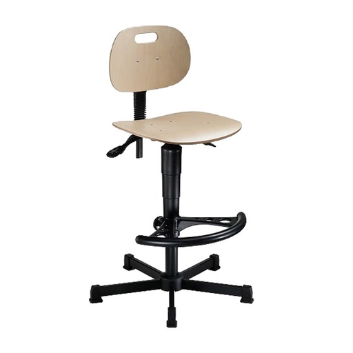[044402] Silla para taller de madera regulable en altura e inclinación - Altura asiento.: 520 / 770h mm - Haya