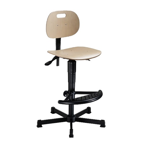[044443] Silla para taller de madera regulable en altura e inclinación - Altura asiento.: 520 / 770h mm - Haya