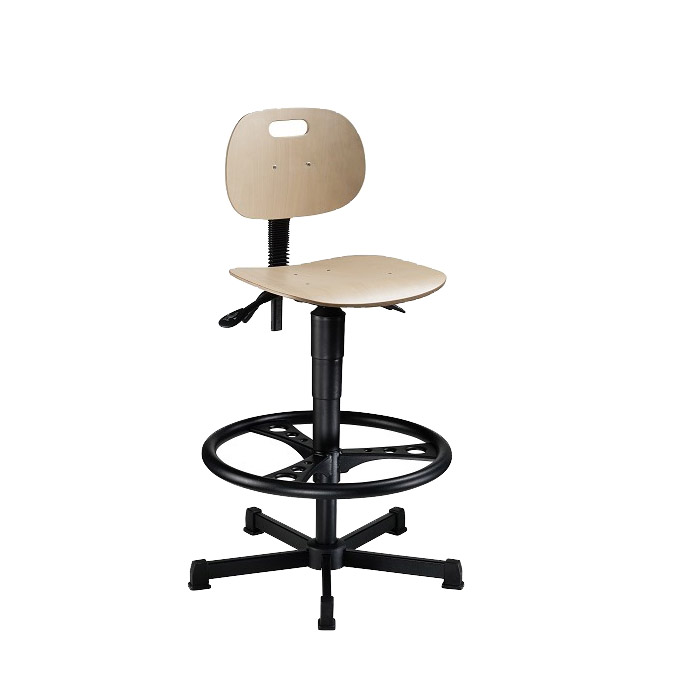 [044447] Silla para taller de madera regulable en altura e inclinación - Altura asiento.: 520 / 770h mm - Haya