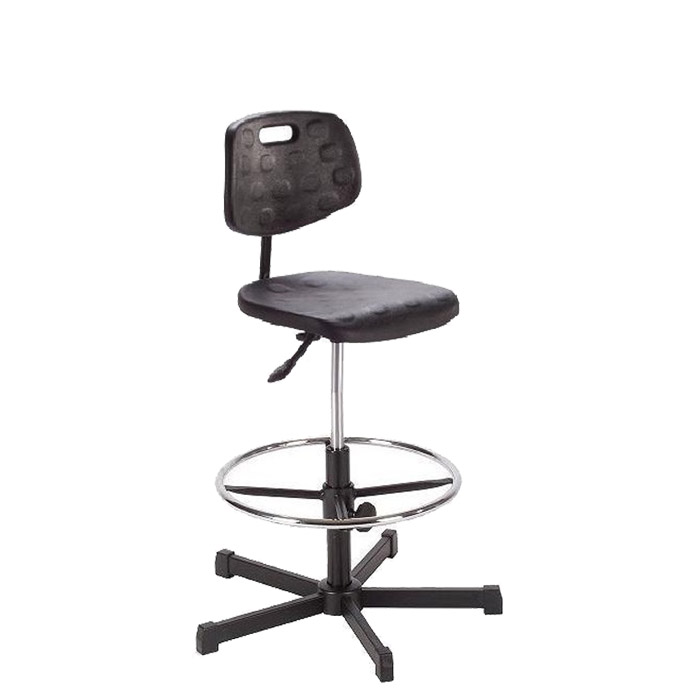 [044474] Silla para taller de poliuretano regulable en altura - Altura asiento.: 530 / 780h mm - Poliuretano negro