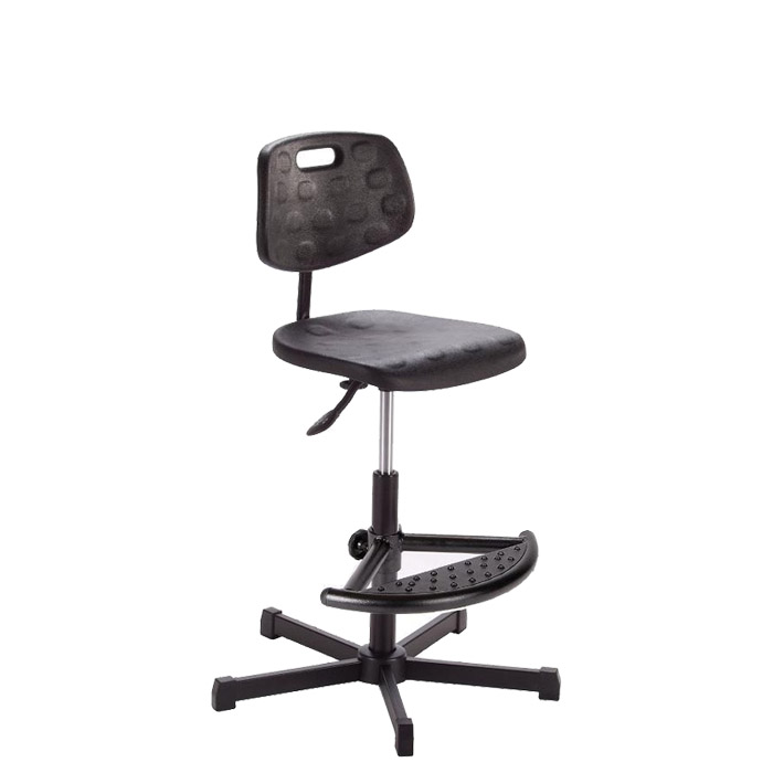 [044476] Silla para taller de poliuretano regulable en altura - Altura asiento.: 530 / 780h mm - Poliuretano negro
