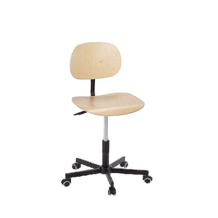 [044487] Silla para taller de madera regulable en altura con ruedas - Altura asiento.: 450 / 590h mm - Haya