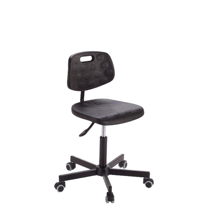 [044490] Silla para taller de poliuretano regulable en altura con ruedas - Altura asiento.: 460 / 600h mm - Poliuretano negro