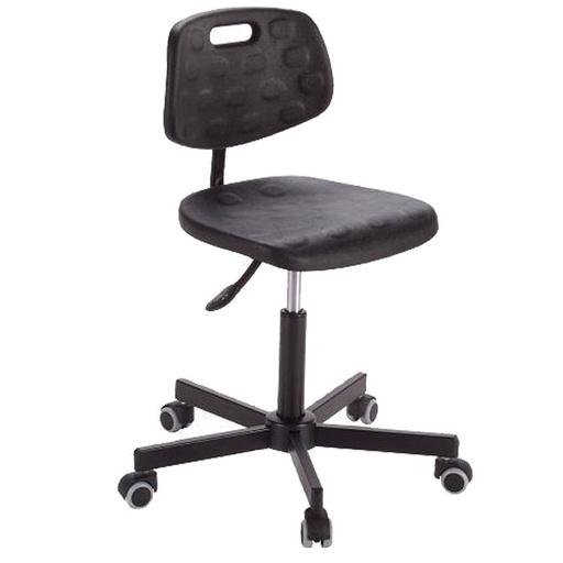 [044490] Silla para taller de poliuretano regulable en altura con ruedas - Altura asiento.: 460 / 600h mm - Poliuretano negro