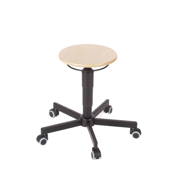 [044522] Taburete para taller de madera regulable en altura con ruedas - Altura asiento.: 400 / 530h mm - Haya