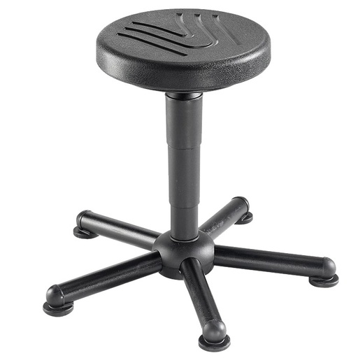 [044551] Taburete para taller de poliuretano regulable en altura - Altura asiento.: 380 / 510h mm - Negro
