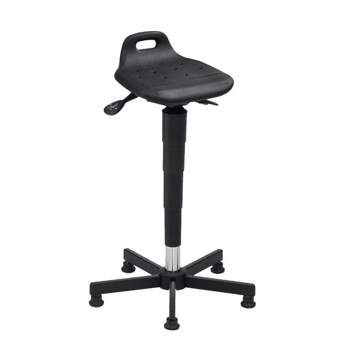 [044573] Taburete de pie para taller de poliuretano regulable en altura e inclinación y protección ESD - Altura asiento.: 630 / 890h mm - Negro