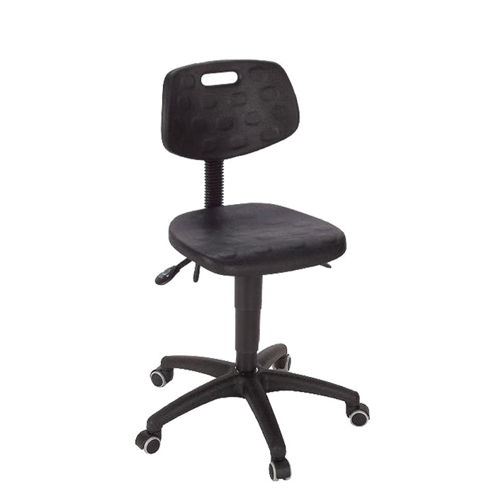 [044698] Silla para taller de poliuretano regulable en altura con ruedas - Altura asiento.: 500 / 640h mm - Poliuretano negro