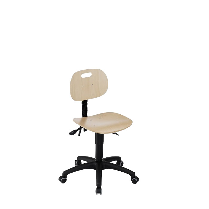 [044699] Silla para taller de madera regulable en altura e inclinación con ruedas - Altura asiento.: 480 / 620h mm - Haya