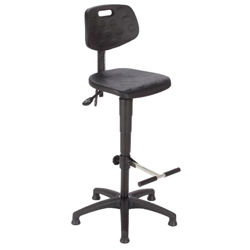[044703] Silla para taller de poliuretano regulable en altura - Altura asiento.: 585 / 835h mm - Poliuretano negro