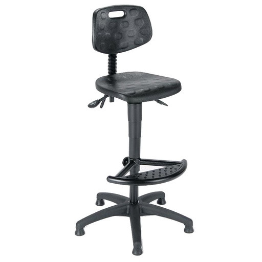 [044705] Silla para taller de poliuretano regulable en altura - Altura asiento.: 585 / 835h mm - Poliuretano negro
