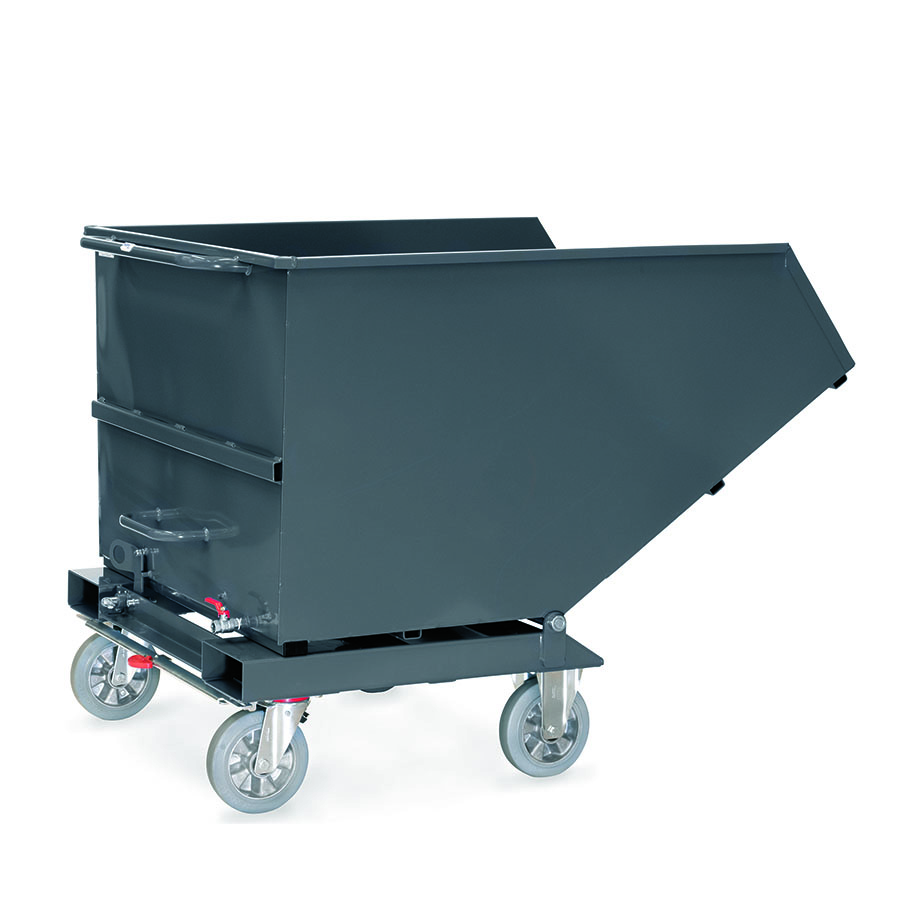 [044809] Contenedor basculante manual para virutas con grifo - Dim.: 1458x1044x1099h mm - Gris ral 7016