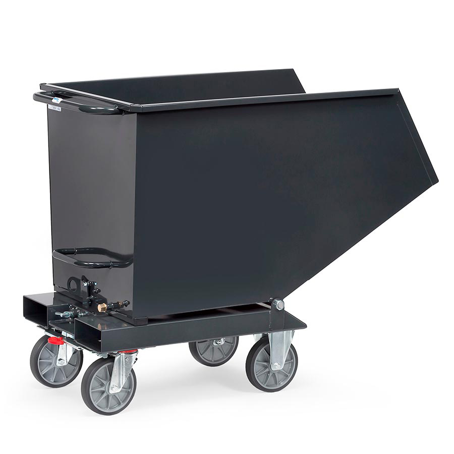 [044810] Contenedor basculante manual para virutas con grifo - Dim.: 1458x855x1099h mm - Gris ral 7016