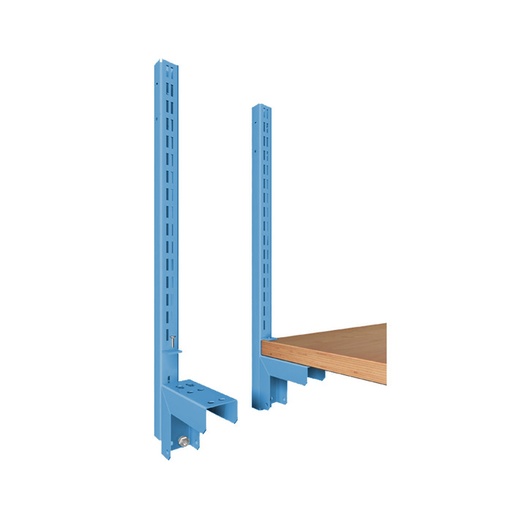 [044853] Montante metálico ranurado para panel vertical de banco de estándar - Dim.: 40x40x1239h mm - Azul ral 5012