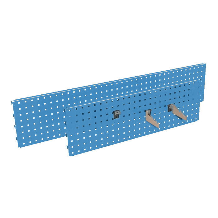[044856] Panel perforado porta herramientas para fijación a montante - Dim.: 1698x30x304h mm - Azul ral 5012