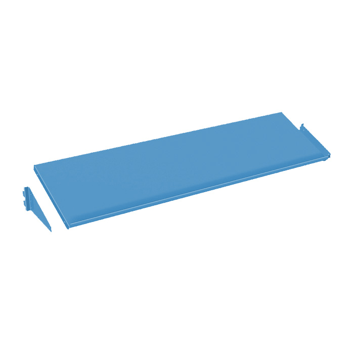 [044873] Estante metálico inclinable y regulable en altura para panel vertical - Dim.: 1446x320x20h mm - Azul ral 5012