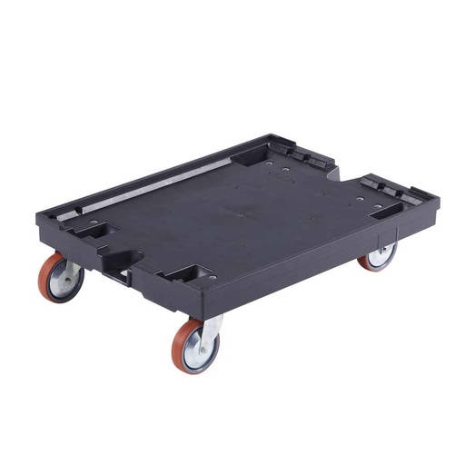 [045026] Base rodante de plástico para cajas Eurobox - Dim. plataforma 800 x 600 mm - Ruedas de goma Ø125 mm - Negro