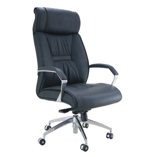 [045043] Sillón gerencia de piel natural - Dim.: 635x570x1210h mm - Negro