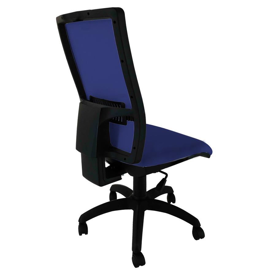 [045065] Silla para oficina con respaldo de malla azul y base de tela - Dim.: 660x480x1330h mm - Azul